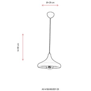 Akasya Sarkıt E27 12w 29cm Metal Siyah Avonni-av-4106-m8-bsy-29