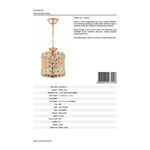 Göz Klasik Avize E27 12w 17cm Metal Sarı Dorbien-av-65240-1s