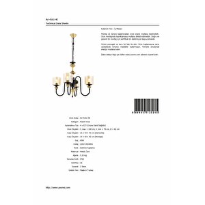 Odın Modern Avize E27 48w 62cm Metal Eskitme Avonni-av-4161-4e