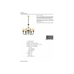 Odın Modern Avize E27 60w 62cm Metal Eskitme Avonni-av-4161-5e