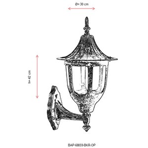 Bahçe Aplik E27 12w 30cm Alüminyum Kahverengi Dorbien-bap-68059-bkr-op