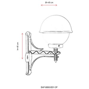 Bahçe Aplik E27 12w 40cm Alüminyum Sarı/siyah Dorbien-bap-68060-bsy-op