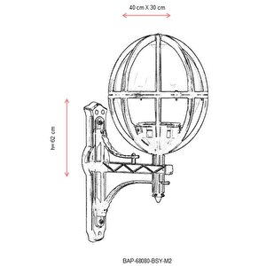 Bahçe Aplik E27 12w 40x30cm Abs Siyah Dorbien-bap-68080-bsy-m2