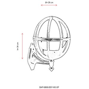 Bahçe Aplik E27 12w 28cm Abs Siyah Dorbien-bap-68080-bsy-m3-op