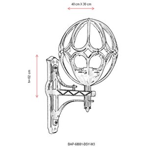 Bahçe Aplik E27 12w 40x30cm Abs Siyah Dorbien-bap-68081-bsy-m3