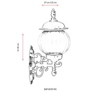 Bahçe Aplik E27 12w 27x23cm Abs Siyah Dorbien-bap-68187-m3