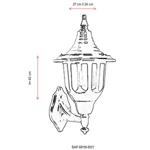 Bahçe Aplik E27 12w 27x24cm Abs Siyah Dorbien-bap-68190-bsy