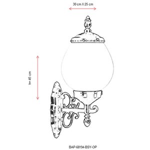 Bahçe Aplik E27 12w 30x25cm Abs Siyah Dorbien-bap-68194-bsy-op