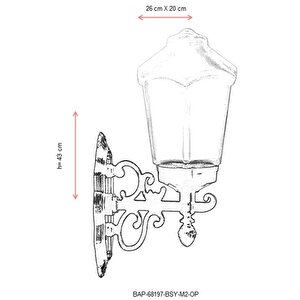 Bahçe Aplik E27 12w 26x20cm Abs Siyah Dorbien-bap-68197-bsy-m2-op
