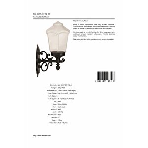 Bahçe Aplik E27 12w 26x20cm Abs Siyah Dorbien-bap-68197-bsy-m2-op