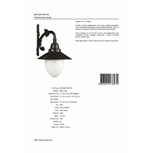 Bahçe Aplik E27 12w 40x20cm Abs Siyah Dorbien-bap-68204-bsy-m2