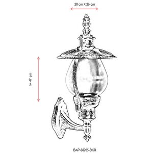 Bahçe Aplik E27 12w 28x25cm Abs Kahverengi Dorbien-bap-68205-bkr