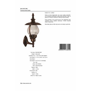Bahçe Aplik E27 12w 28x25cm Abs Kahverengi Dorbien-bap-68205-bkr