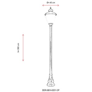 Bahçe Direkleri E27 12w 40cm Alüminyum Siyah Dorbien-bdr-68014-bsy-op