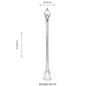 Bahçe Direkleri E27 12w 30cm Alüminyum Siyah Dorbien-bdr-68038-1bsy-op