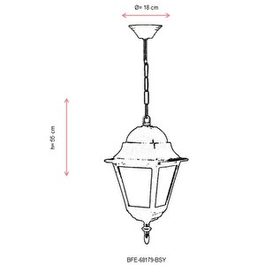 Bahçe Fenerleri E27 12w 18cm Abs Siyah Dorbien-bfe-68179-bsy