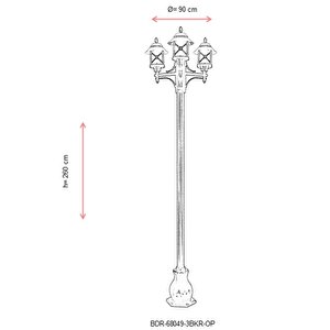 Bahçe Direkleri E27 36w 90cm Alüminyum Sarı/siyah Dorbien-bdr-68049-3bkr-op