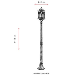 Bahçe Direkleri E27 12w 23cm Alüminyum Kahverengi Dorbien-bdr-68051-1bkr-kop