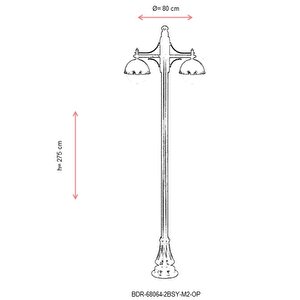 Bahçe Direkleri E27 24w 80cm Alüminyum Siyah Dorbien-bdr-68064-2bsy-m2-op