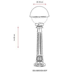 Bahçe Set Üstü Aydınlatma E27 12w 30cm Alüminyum Sarı Dorbien-bsu-68060-bsa-bop