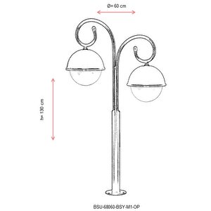 Bahçe Set Üstü Aydınlatma E27 24w 60cm Alüminyum Sarı/siyah Dorbien-bsu-68060-bsy-m1-op