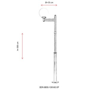 Bahçe Direkleri E27 12w 55cm Metal Gri Dorbien-bdr-68095-1gr-m2-op