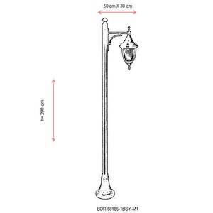 Bahçe Direkleri E27 12w 50x30cm Çelik Boru Kahverengi Dorbien-bdr-68186-1bsy-m1