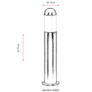 Bahçe Set Üstü Aydınlatma E27 12w 12cm Alüminyum Yeşil Dorbien-bsu-68141-green