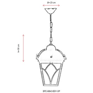 Bahçe Fenerleri E27 12w 23cm Alüminyum Siyah Dorbien-bfe-68043-bsy-op