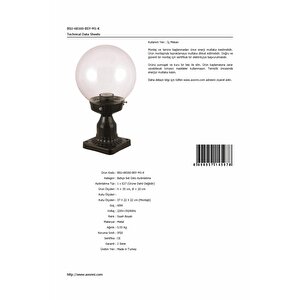 Bahçe Set Üstü Aydınlatma E27 12w 20cm Abs Siyah Dorbien-bsu-68160-bsy-m1-k