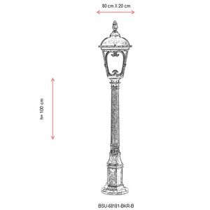 Bahçe Set Üstü Aydınlatma E27 12w 80x20cm Çelik Boru Kahverengi Dorbien-bsu-68181-bkr-b