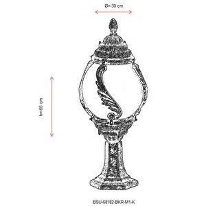 Bahçe Set Üstü Aydınlatma E27 12w 30cm Abs Kahverengi Dorbien-bsu-68182-bkr-m1-k