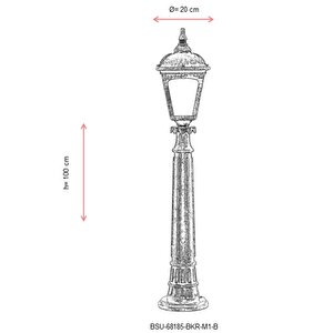 Bahçe Set Üstü Aydınlatma E27 12w 20cm Abs Kahverengi Dorbien-bsu-68185-bkr-m1-b