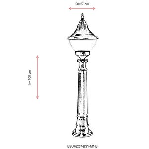 Bahçe Set Üstü Aydınlatma E27 12w 27cm Abs Siyah Dorbien-bsu-68207-bsy-m1-b