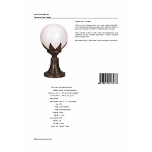 Bahçe Set Üstü Aydınlatma E27 12w 25cm Abs Kahverengi Dorbien-bsu-68209-bkr-m1