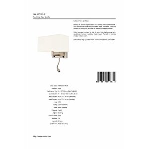 Atlanta Aplik E27 12w 28x20cm Metal Nikel Avonni-hap-9072-m1-n