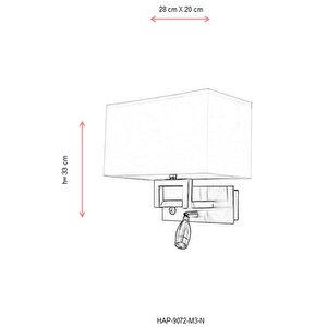 Atlanta Aplik E27 12w 28x20cm Metal Nikel Avonni-hap-9072-m3-n