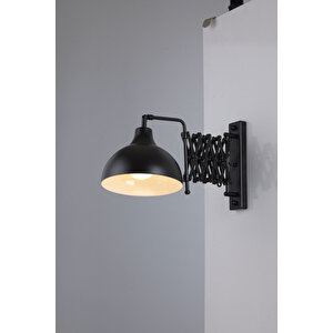 Baha Aplik E27 12w 22x45cm Metal Siyah Avonni-hap-9082-bsy