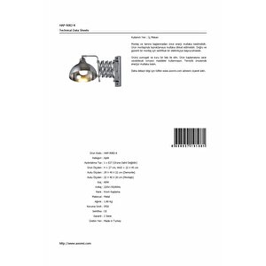 Baha Aplik E27 12w 22x45cm Metal Krom Avonni-hap-9082-k