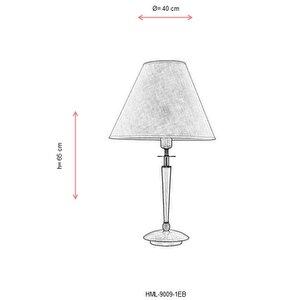 Feyza Abajur E27 12w 40cm Metal Eskitme Avonni-hml-9009-1eb