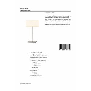 Atlanta Çalışma Masası Lambası E27 12w 28x20cm Metal Nikel Avonni-hml-9072-m1-n