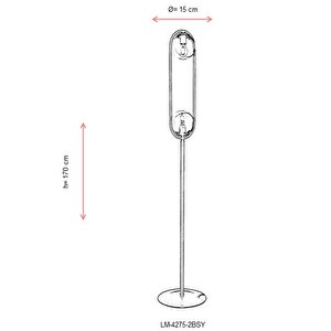 Direk Lambader E27 24w 20cm Metal Siyah Dorbien-lm-4275-2bsy