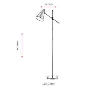 Megafon Lambader E27 12w 20x75cm Metal Siyah Avonni-lm-9114-1bsy