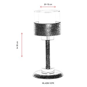 Cabin Çalışma Masası Lambası E27 12w 16cm Metal Bakır Patina Avonni-ml-4288-1cpr
