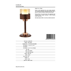 Cabin Çalışma Masası Lambası E27 12w 16cm Metal Bakır Patina Avonni-ml-4288-1cpr