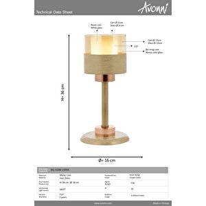 Cabin Çalışma Masası Lambası E27 12w 16cm Metal Krem Avonni-ml-4288-1krm