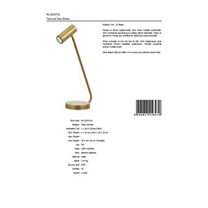 Viewer Çalışma Masası Lambası Gu10 5w 15x25cm Metal Eskitme Avonni-ml-62019-01