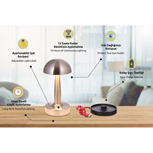 Dark Forest Çalışma Masası Lambası Led 3w 12cm Metal Nikel Avonni-ml-64004-n