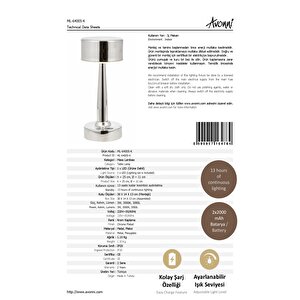 Acceptance Çalışma Masası Lambası Led 3w 11cm Metal Krom Avonni-ml-64005-k