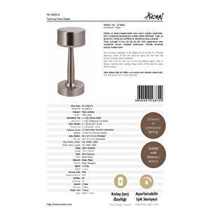 Acceptance Çalışma Masası Lambası Led 3w 11cm Metal Nikel Avonni-ml-64005-n